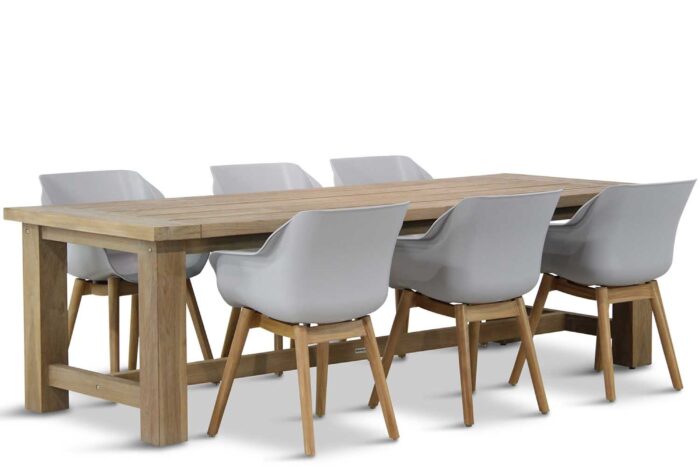 Hartman Sophie teak/Fourmile 260 cm dining tuinset 7-delig – Grijs-antraciet