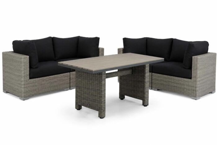 Garden Collections Toronto/Lusso dining loungeset 5-delig – Zwart