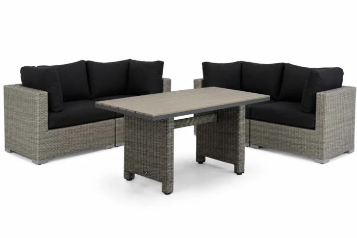 Garden Collections Toronto/Lusso dining loungeset 5-delig - Zwart