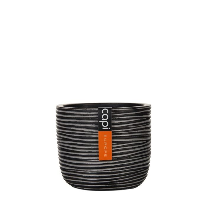 Capi europe Bloempot Ei pot rib II 10×8,5 zwart