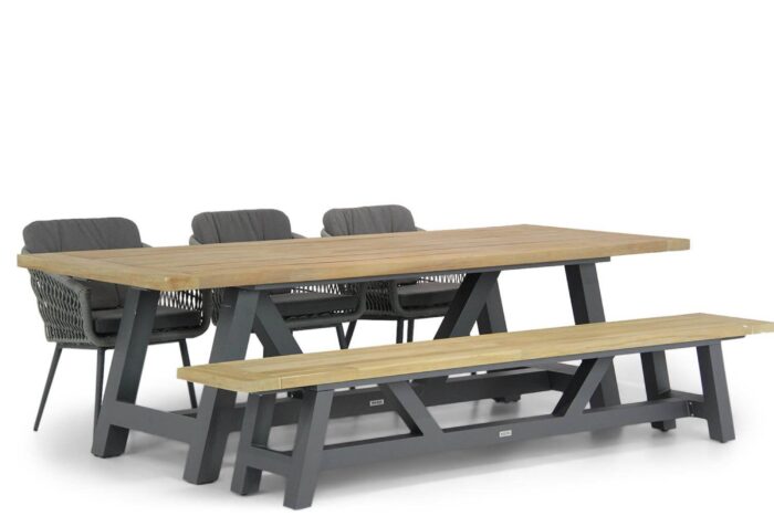 Lifestyle Garden Furniture Western/Trente 260 cm dining tuinset 5-delig – Grijs-antraciet