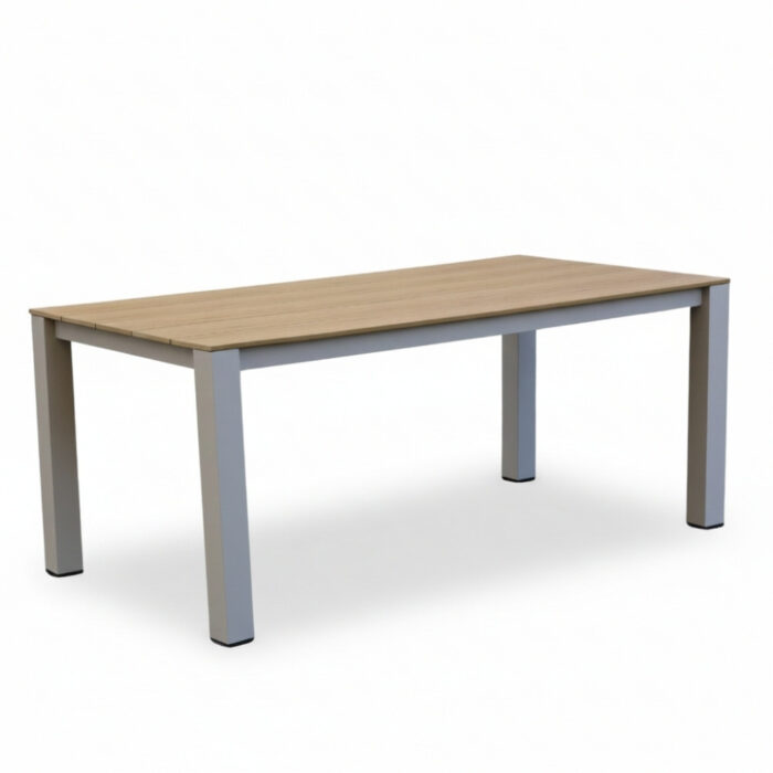 LUX outdoor living Manhattan dining tuintafel 4 personen | polywood + aluminium | Natural Wood/beige | 180cm