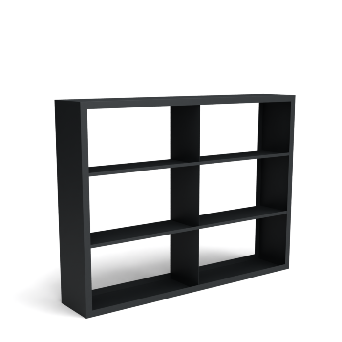 Geroba Beltza zwarte houtopslag onderverdeling 6 vakken 2000x385x1500 mm – zwart