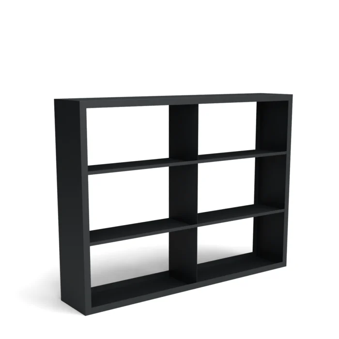 Geroba Beltza zwarte houtopslag onderverdeling 6 vakken 2000x385x1500 mm - zwart