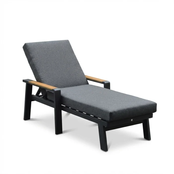 LUX outdoor living Lola ligbed | aluminium + polywood | antraciet | 199cm