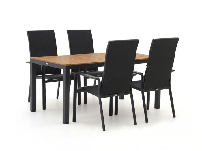 Bellagio tuinmeubelen Bellagio Avio/Fidenza 160cm dining tuinset 5-delig stapelbaar Laagste prijsgarantie! – Grijs