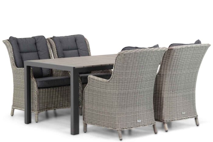 Garden Collections Aberdeen/Young 155 cm dining tuinset 5-delig – Grijs-antraciet