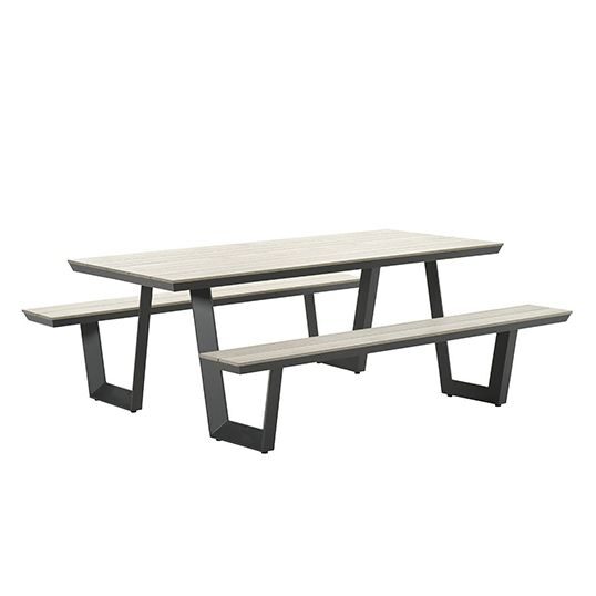 Garden impressions Bell picknick set 200x90xH75 carbon black/light teak polyw – zwart