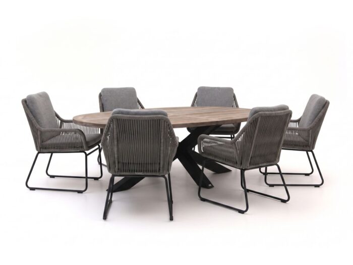 Intenso Furniture Isorella/ROUGH-Y Ellips 240cm dining tuinset 7-delig