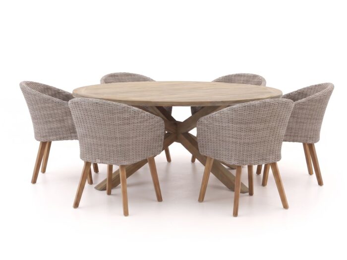 Intenso Furniture Intenso Tropea/ROUGH-Y ø180cm dining tuinset 7-delig Laagste prijsgarantie!
