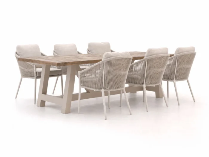 Bellagio tuinmeubelen + 15% kassakorting | Bellagio Mineo/Bresimo 260cm dining tuinset 7-delig - Bruin