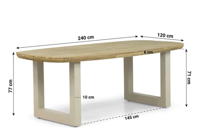 Lifestyle Garden Furniture Falcon/Talai dining tuintafel 240 x 120 cm – Taupe-naturel-bruin