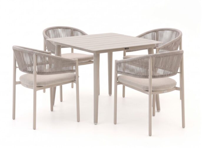 Bellagio tuinmeubelen Bellagio Panaro/Sora 90cm dining tuinset 5-delig stapelbaar Laagste prijsgarantie! – Bruin