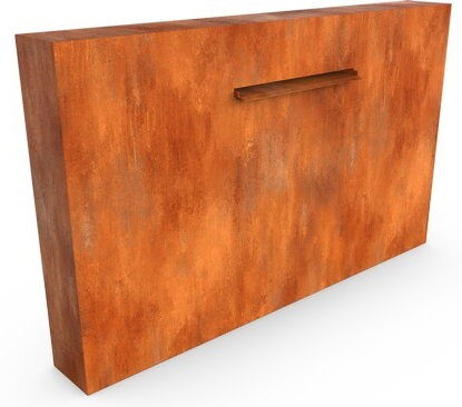 Geroba Cascadi Cortenstaal Watervalelement naast vijver 1000 x 250 x 1200 mm – bruin