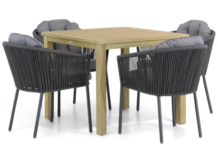 Santika Furniture Novita/Weston 90 cm dining tuinset 5-delig – Grijs-antraciet
