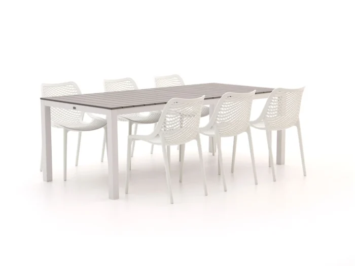 Forza Furniture Ripi/Fidenza 220cm dining tuinset 7-delig stapelbaar - Grijs