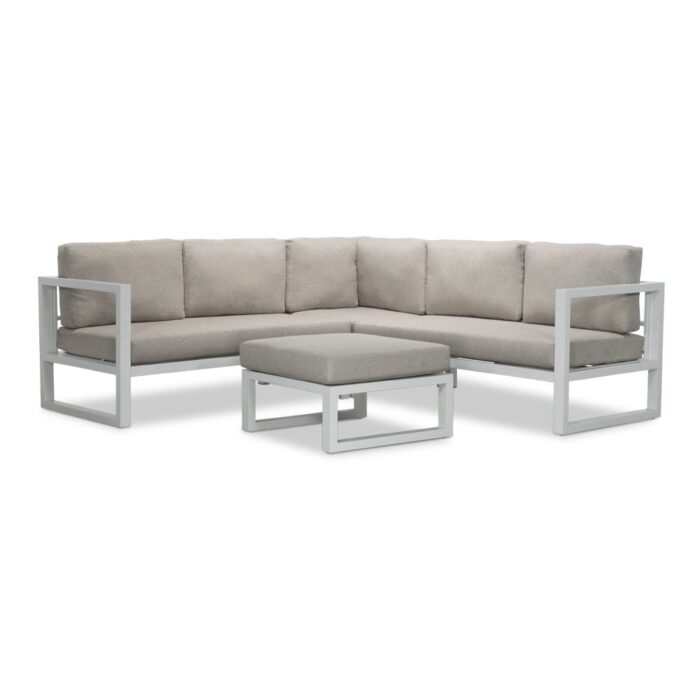 LUX outdoor living Cordoba hoek loungeset 5 personen | aluminium | wit | 4-delig 228x228cm