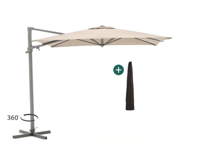 Shadowline Francisco zweefparasol 260x260cm Laagste prijsgarantie! – Taupe