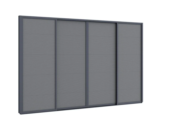 Kees Smit Collectie Zonwerende schuifdeuren 400x235cm t.b.v. Cedrino Pergola - Grijs