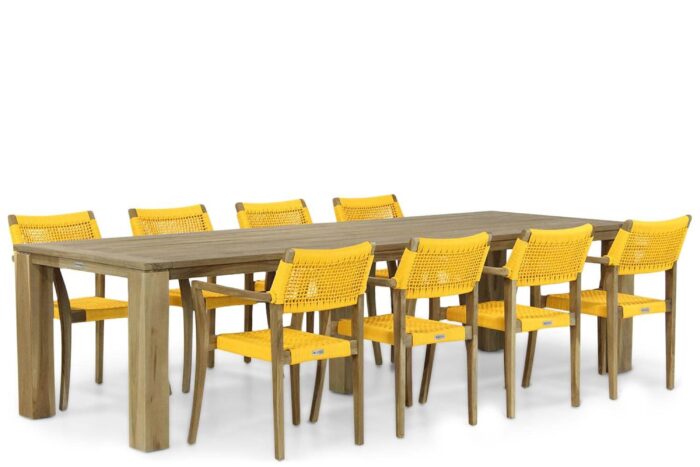 Lifestyle Garden Furniture Dallas/Brighton 300 cm dining tuinset 9-delig – Geel