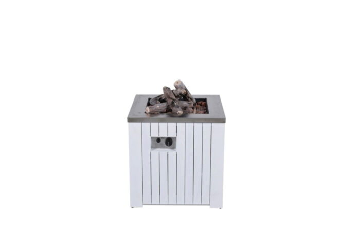 Garden impressions Cozy Living sfeerhaard Faro mat white aluminium 60×60 cm – wit