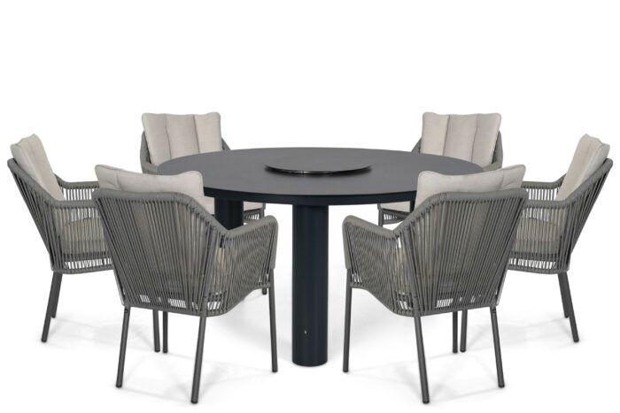 De Laan Projects Laan Marbella/Arancia 150 cm dining tuinset 7-delig – Grijs-antraciet