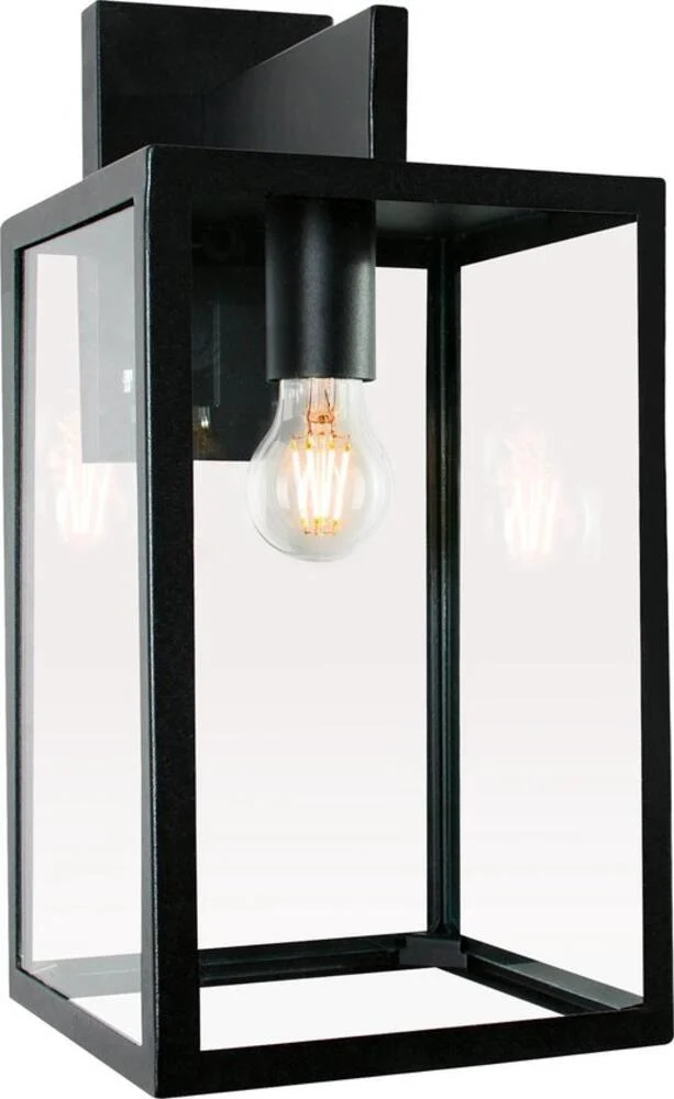 Ks verlichting 240v muurlamp hampton rvs zwart K.S. Verlichting