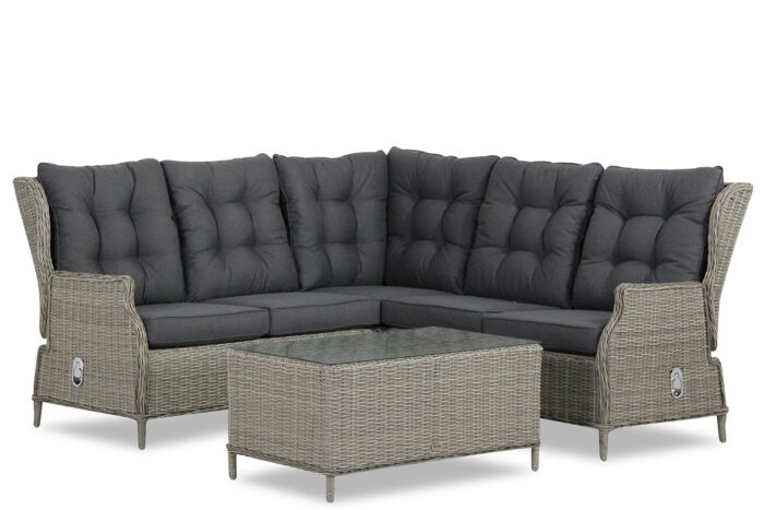 Garden Collections New Castle hoek loungeset 4-delig – Grijs-antraciet