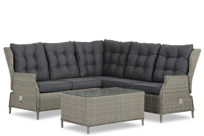 Garden Collections New Castle hoek loungeset 4-delig - Grijs-antraciet