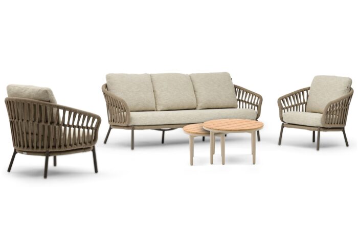Coco Elara/Toscane 50/70 cm stoel-bank loungeset 5-delig – Zand/Beige