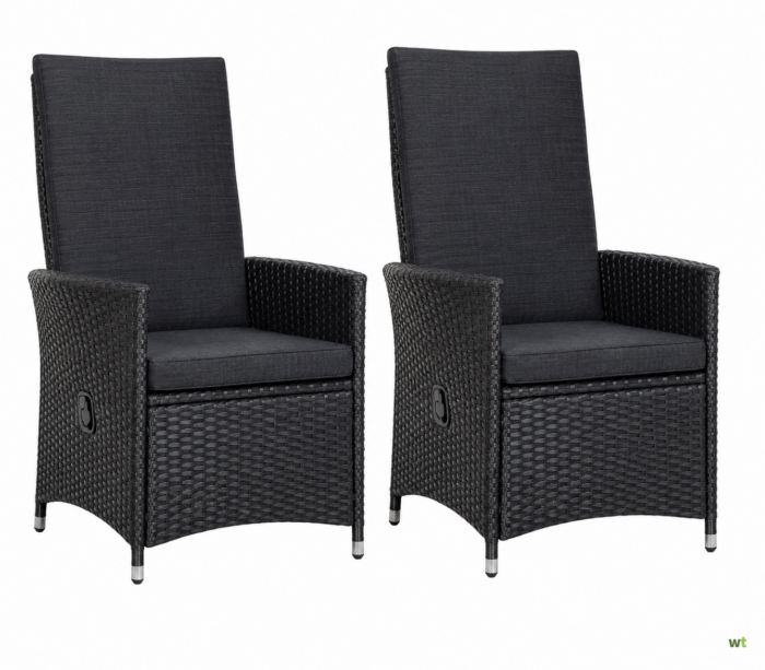 Warentuin Collection Outlet ZB: Bonnievale verstelbare tuinstoelen set van 2 zwart wicker