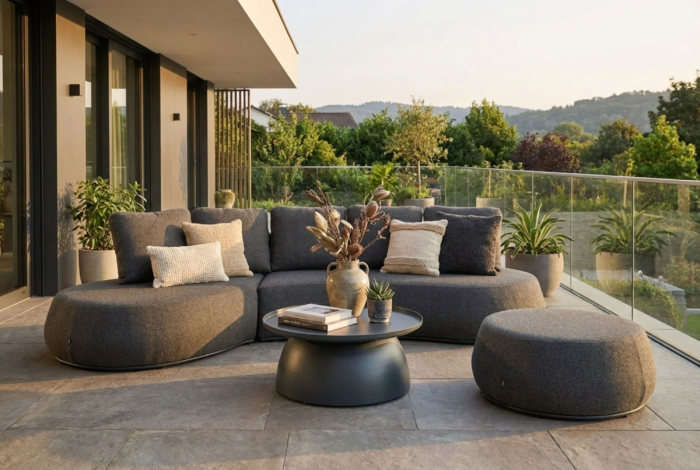 Lifestyle Garden Furniture Lugo organisch loungeset 4-delig – Grijs-antraciet