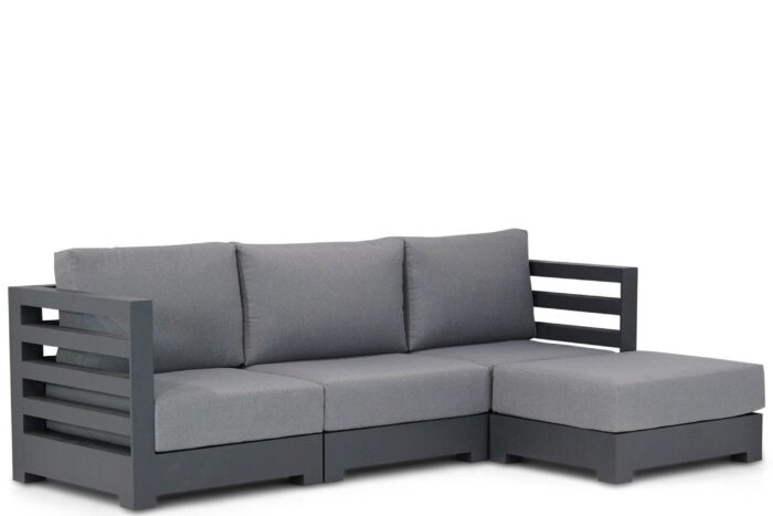 Santika Furniture Phantom chaise longue loungeset 4-delig – Grijs-antraciet