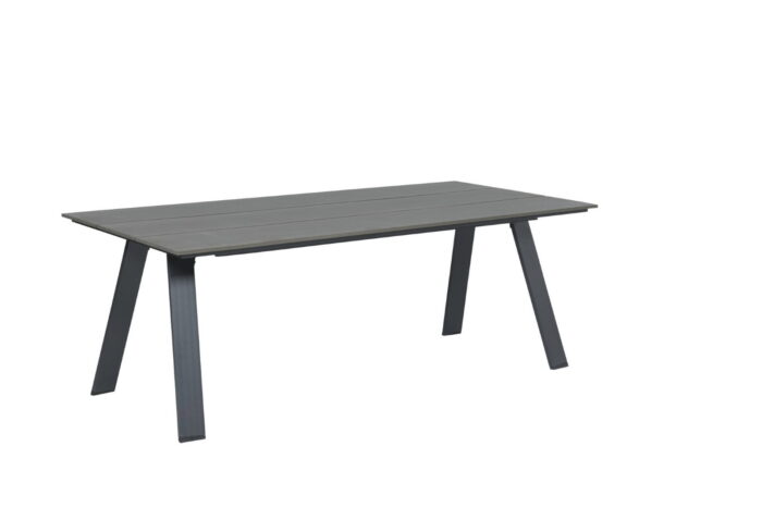 Garden impressions Nevada dining tafel 240×100 carbon black/ vint. wood plw. – zwart