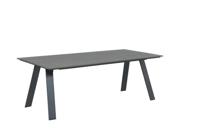 Garden impressions Nevada dining tafel 240x100 carbon black/ vint. wood plw. - zwart