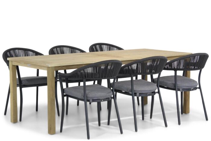Santika Furniture Vivian/Weston 210 cm dining tuinset 7-delig – Grijs-antraciet