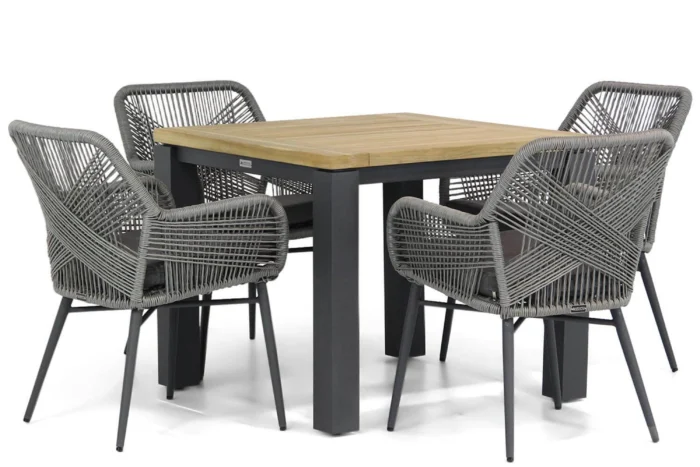 Lifestyle Garden Furniture Advance/Veneto 90 cm dining tuinset 5-delig - Grijs-antraciet