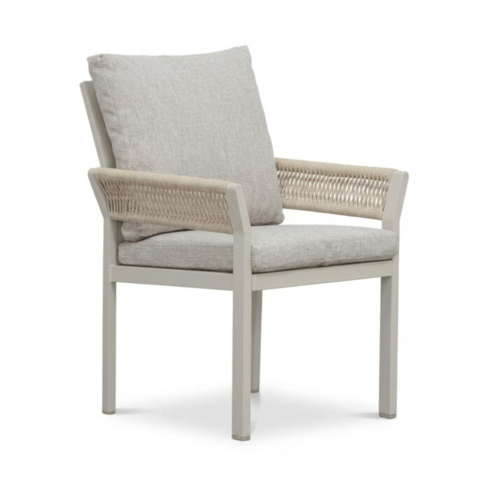 LUX outdoor living Venezia dining tuinstoel | aluminium + touw | beige