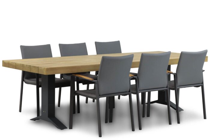 Lifestyle Garden Furniture Brandon/Superior 260 cm dining tuinset 7-delig – Grijs-antraciet