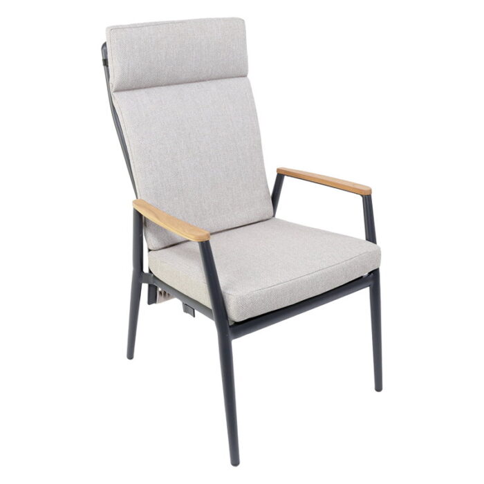 Oosterik home Lakeshore verstelbare dining stoel midnight grey sunny creme – beige;grijs