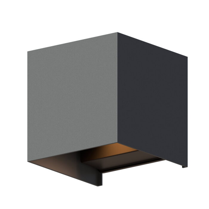 Calex Outdoor wall light cube antraciet Bari – zwart