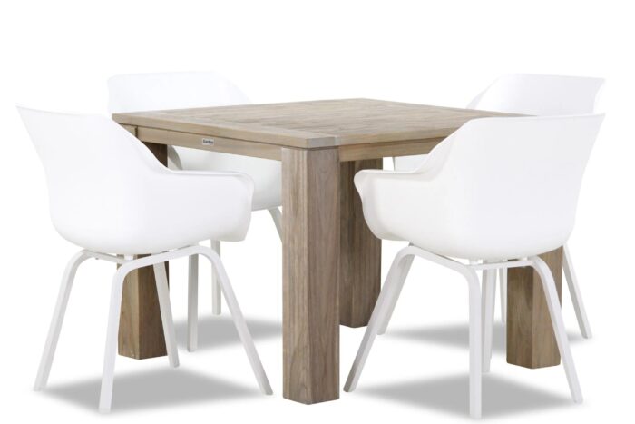 Hartman Sophie element/Brighton 100 cm dining tuinset 5-delig – Wit