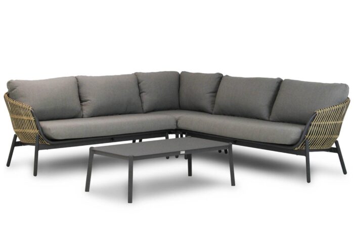 Coco Nathan/Rimini hoek loungeset 4-delig – Taupe-naturel-bruin