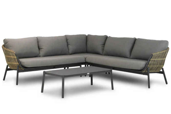 Coco Nathan/Rimini hoek loungeset 4-delig - Taupe-naturel-bruin