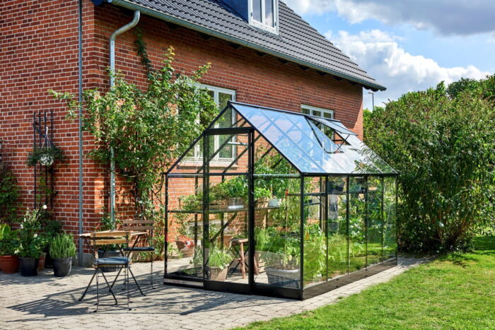 Royal well Tuinkas Qube 610 zwart, veiligheidsglas 3mm/1