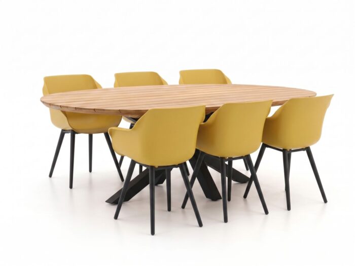 Hartman tuinmeubelen Sophie Studio/Stephanie 240cm dining tuinset 7-delig – Geel