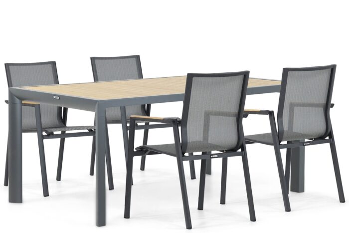 Lifestyle Garden Furniture Fiora/Borello 180 cm dining tuinset 5-delig – Grijs-antraciet