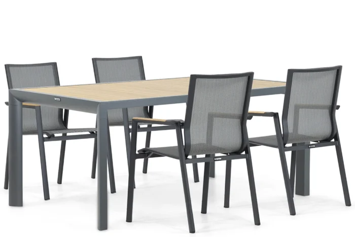 Lifestyle Garden Furniture Fiora/Borello 180 cm dining tuinset 5-delig - Grijs-antraciet