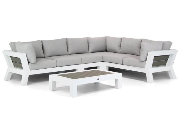 Santika Furniture Yovita hoek loungeset 5-delig – Wit