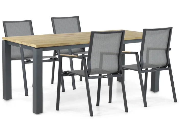 Lifestyle Garden Furniture Fiora/Riviera 180 cm dining tuinset 5-delig - Grijs-antraciet
